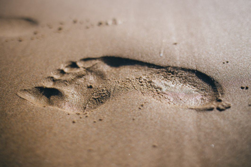 Footstep in sand
